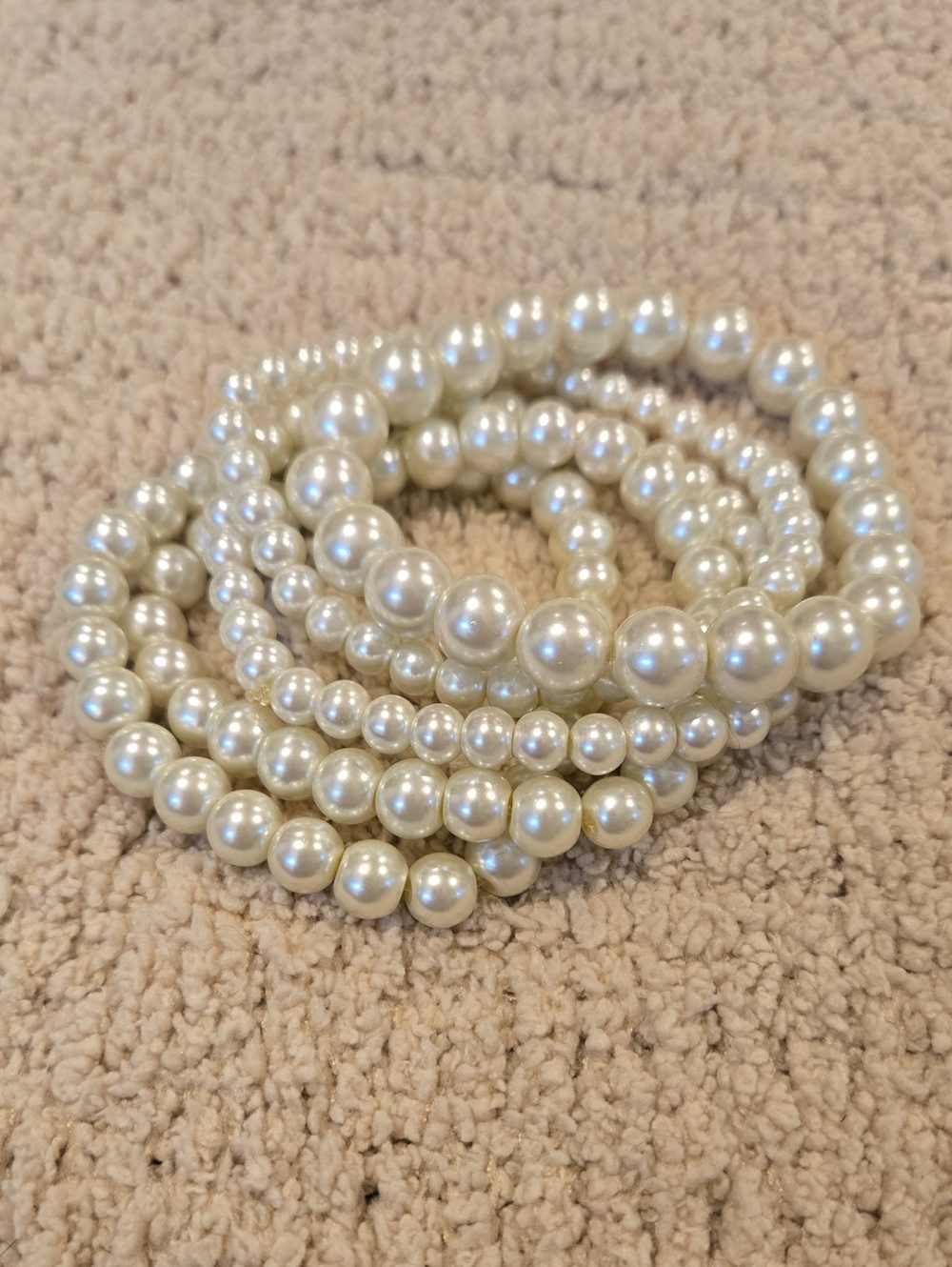 Classic Ivory Pearl Stretch Bracelet Set